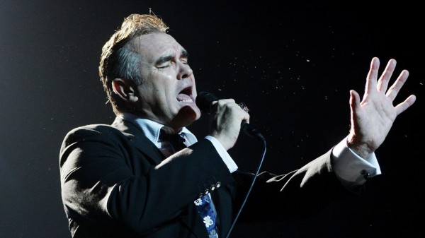 Morrissey pictured performing on stage