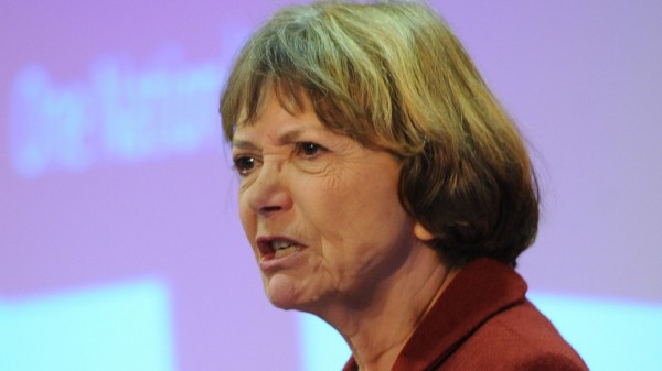 Joan Bakewell speaking at a Labour event