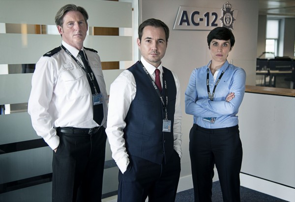 Adrian Dunbar, Martin Compston and Vicky McClure in Line of Duty (Steffan Hill/BBC/World Productions)