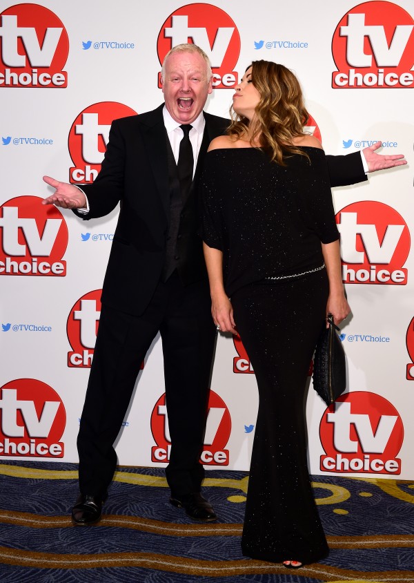 Les Dennis with Coronation Street co-star Alison King in 2015