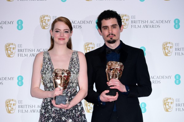 Emma Stone and Damien Chazelle 