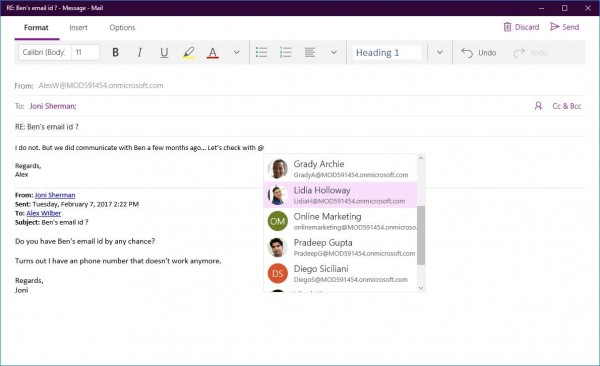 The new mentions system (Microsoft)