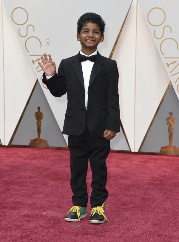 Sunny Pawar arrives at the Oscars on Sunday, Feb. 26, 2017, at the Dolby Theatre in Los Angeles. (Photo by Jordan Strauss/Invision/AP)