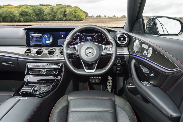 The E43's cabin is laden with technology