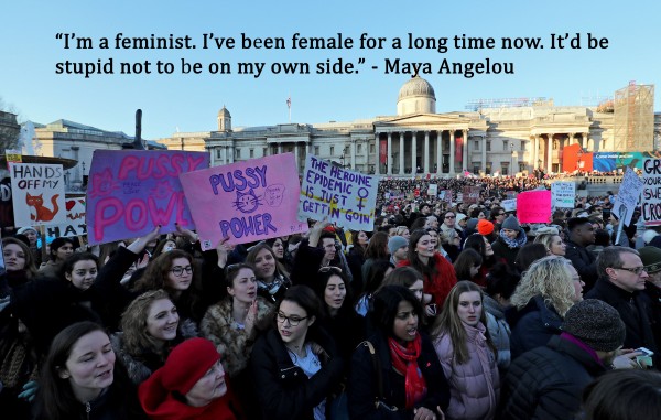 Protesters at Trafalgar Square in London (Gareth Fuller/PA)