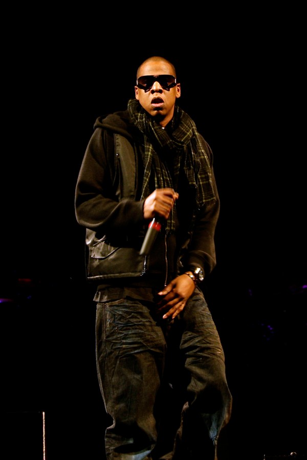 Jay-Z performs on the Pyramid Stage during day two of the Glastonbury Festival, Somerset.