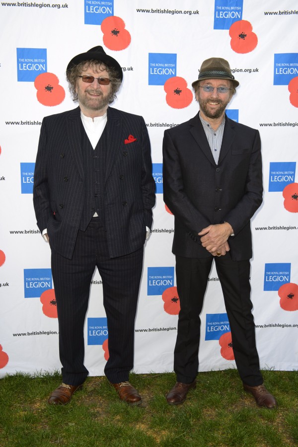 Chas and Dave (Chas Hodges, left and Dave Peacock, Right) pictured backstage during the VE Day 70: A Party to Remember concert on Horse Guards Parade, Whitehall, London.