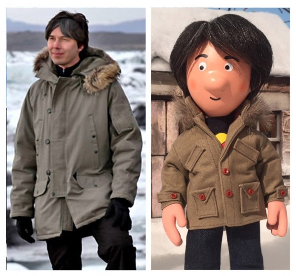 Professor Brian Cox and his character (CBeebies)