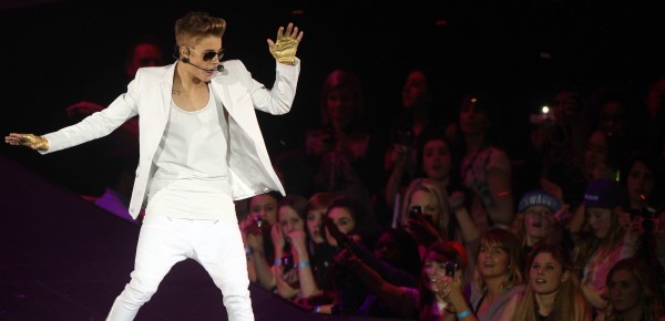 Justin Bieber performs in London.