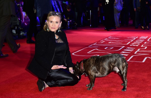 Carrie Fisher and her dog Gary