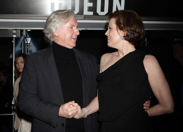 James Cameron and Sigourney Weaver