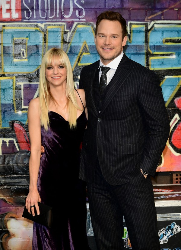 Chris Pratt and Anna Faris at the premiere (Ian West/PA)