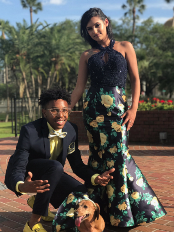 This teen made a matching prom dress for her adorable dog