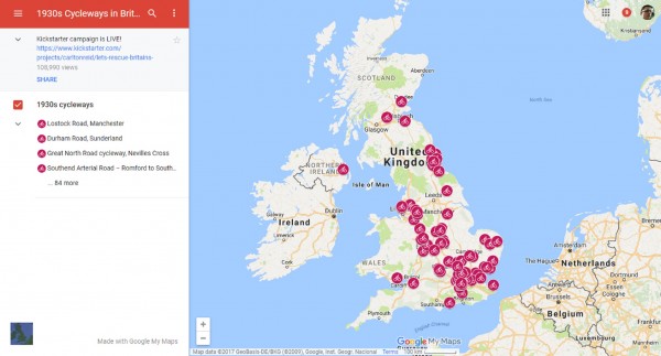 Cycleway map
