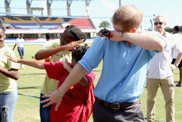 Prince Harry dabs