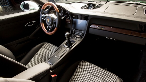 The 911's interior has been treated to wooden finishers