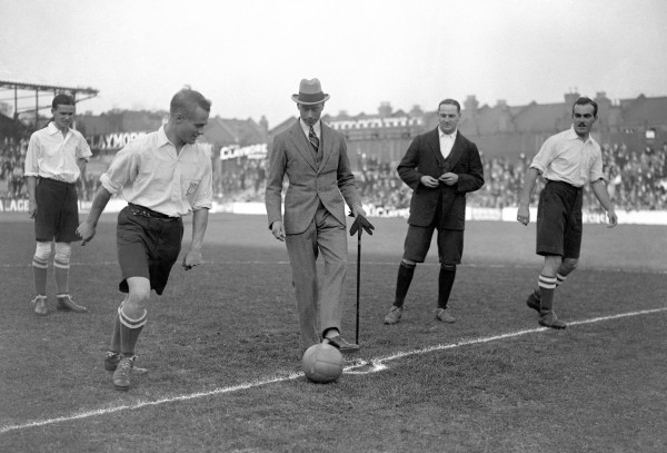 The Duke of York kicks off the game 