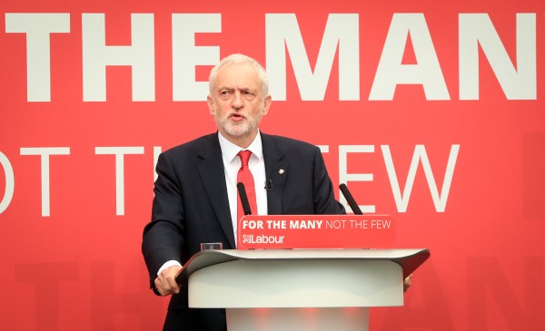 Jeremy Corbyn at the launch in Bradford of the Labour Party manifesto for the General Election.