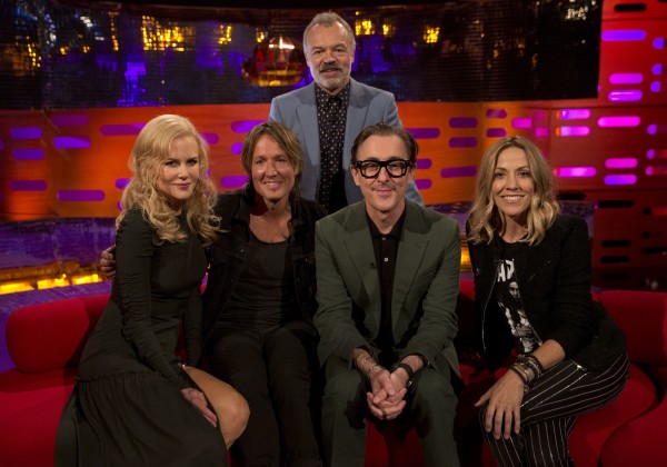 Nicole Kidman, Keith Urban, Graham Norton, Alan Cumming and Sheryl Crow filming The Graham Norton Show (Isabel Infantes/PA)