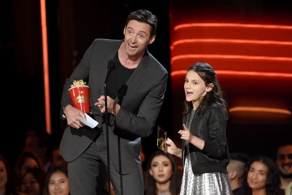 Hugh with Logan co-star Dafne Keen.