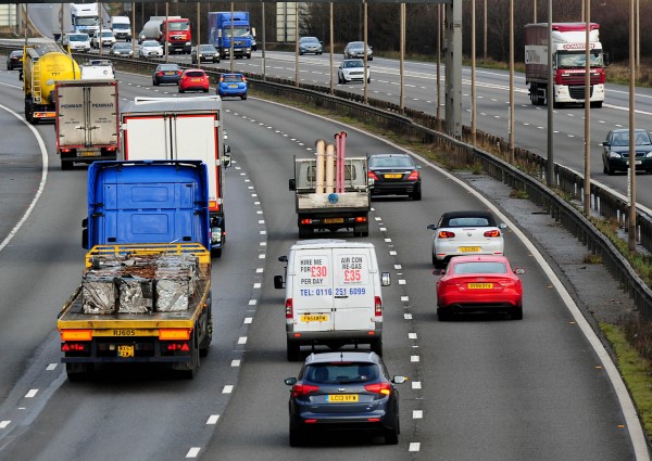 vehicles travelling along the M1 motorway