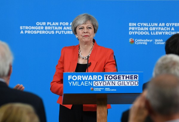 Conservative party leader Theresa May