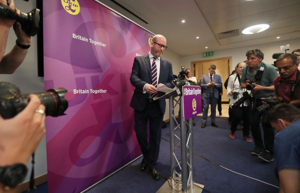 Ukip leader Paul Nuttall arrives to launch his party's General Election manifesto