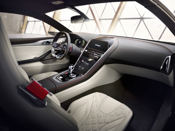 The interior of the Concept 8 Series features carbon fibre shell seats