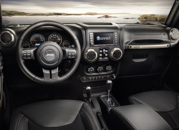 The Wrangler has a robust interior