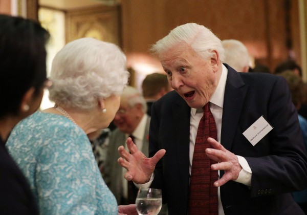Sir David and the Queen.
