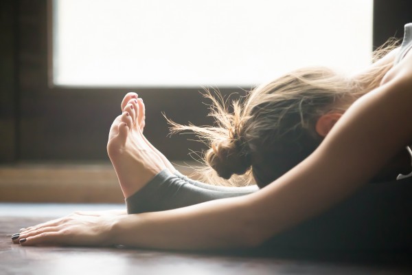 Woman doing yoga.