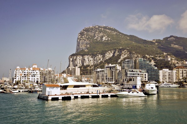 The marina in front of the Rock of Gibraltar