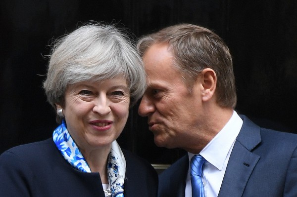 Theresa May and Donald Tusk