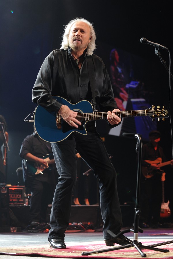 Barry Gibb on stage during the opening night of the UK leg of his first ever solo tour at the LG Arena in Birmingham.