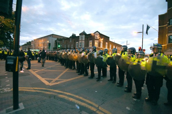 Police face off with protesters