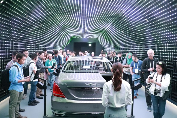 A tunnel gives a visual representation of a car's sound system