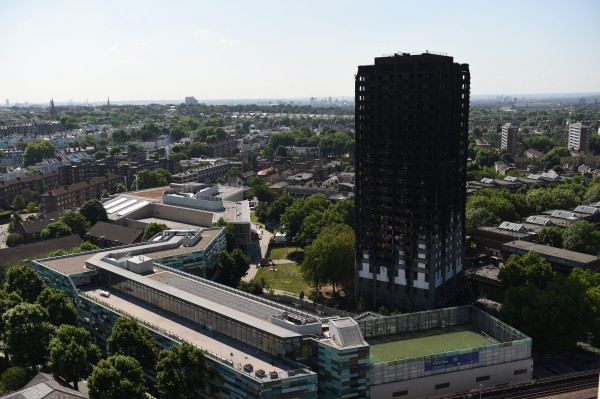 Grenfell Tower in west London after a fire engulfed the 24-storey building on Wednesday morning.