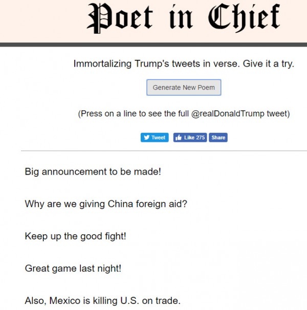 Poems made by Donald Trump tweets