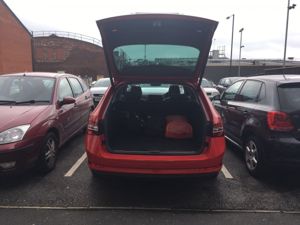 The Skoda's large boot made it ideal for a long journey