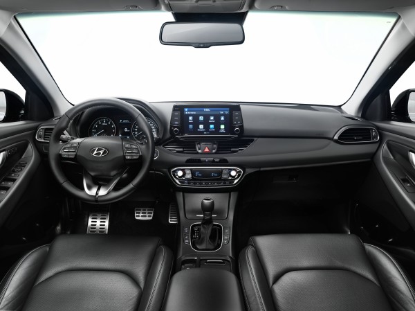 The interior features a variety of materials