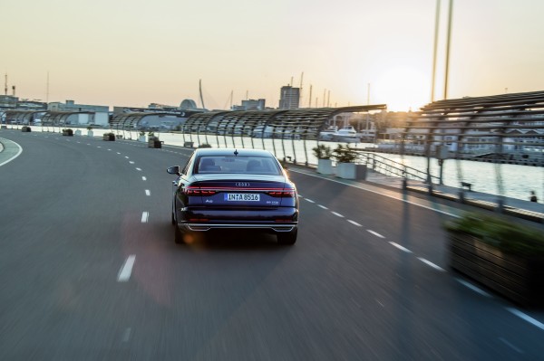 Optional all-wheel steering is available with the A8