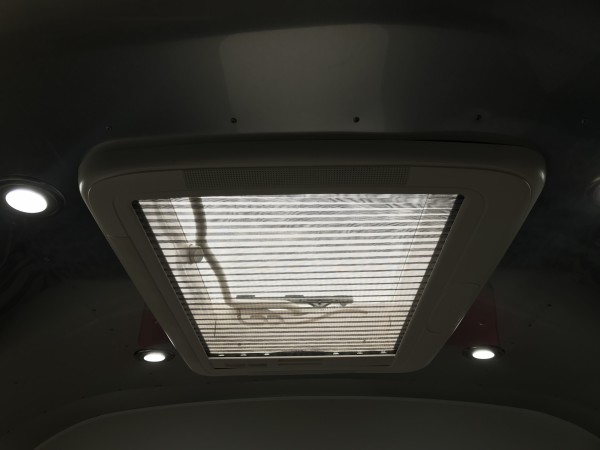 The skylight helps keep the interior of the Airstream airy