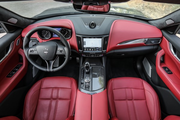 The interior of the Levante features updated tech