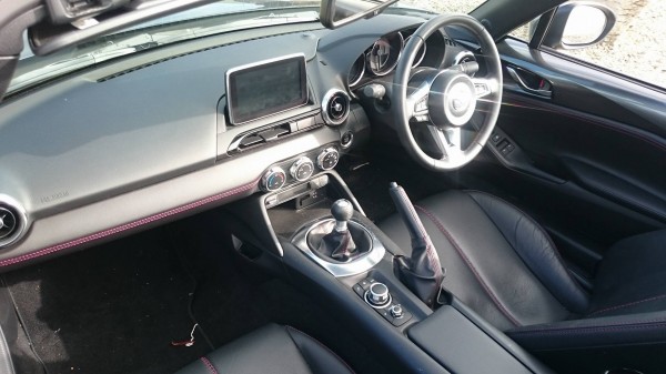 The MX-5 RF's interior features an excellent driving position