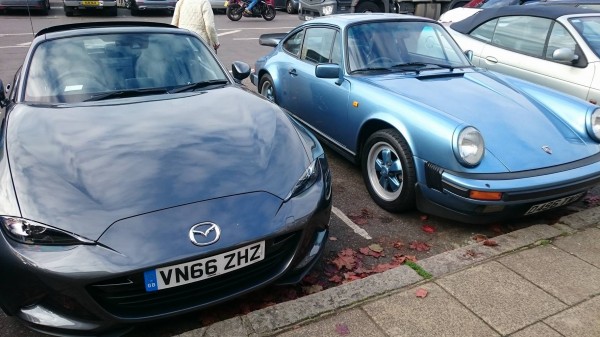 The MX-5 RF drew admiring glances, no matter what it was parked next to