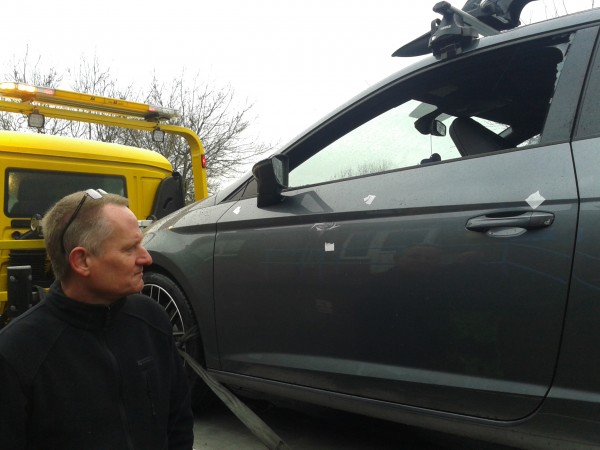 The Leon Cupra ended up on the back of a truck for repairs
