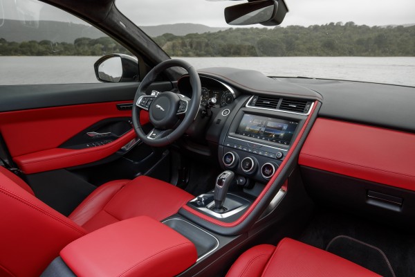 The interior of the E-Pace features high quality materials 