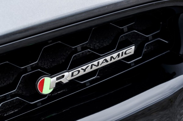 R-Dynamic badges show that this F-Type uses a four-cylinder engine